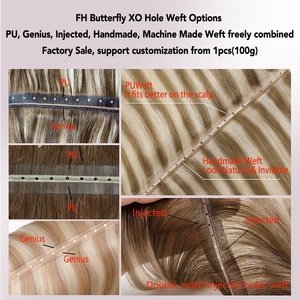 Extensiones de Cabello Humano FH Invisible Hole Butterfly Weft, Color Negro Intenso, Remy Genius Xo Hole Weft, Doble Trama - Product Image 4