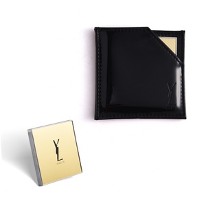 Wholesales New Style Silkscreen Printing <b>Square</b> Shape Vanity <b>Mirror</b> with PU Pouch - Product Image 2