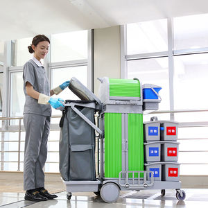 Chariot de nettoyage en plastique polyvalent personnalisé Chariot de nettoyage Outils et accessoires de nettoyage commercial - Product Image 5