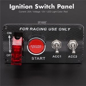 Dc 12V 4 trong 1 động cơ xe bắt đầu đẩy nút LED sợi carbon chuyển đổi đánh lửa chuyển đổi bảng điều khiển cho đua xe - Product Image 4