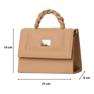 Fana borsa a tracolla in pelle Vintage con manico Makeup singolo impermeabile e decorato a fiori per le donne per l'estate e l'inverno - Product Image 3