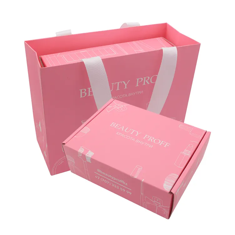कस्टम मुद्रित छोटे व्यवसाय के लिए biodegradable गुलाबी डाक शिपिंग बॉक्स