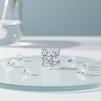 Wangfu Jewelry Moissanite de laboratoire taille princesse, couleur GH, tailles 4mm-10mm, VVS1, pierres en vrac, certifiées GRA, traitées par cirage/huile