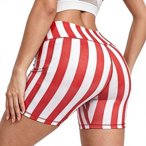 Shorts Deportivos de Punto para Mujer, Cintura Alta, Color Sólido, con Bolsillos, Cintura Elástica, Transpirables - Product Image 3