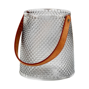 Modern Glass <strong>Flower</strong> <strong>Vase</strong> with Leather Rope - Product Image 5