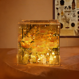 Sunflower Field 3D Cube Night Light Square Tap Control USB Powered Ambient Light for Bedroom Living Room Study - Product Image 3