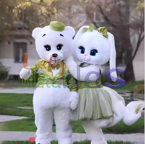 Holiday Walking <span class=keywords><strong>Cartoon</strong></span> Animal Character Mascot Suit Pareja <span class=keywords><strong>Teddy</strong></span> <span class=keywords><strong>Bear</strong></span> Mascot <span class=keywords><strong>Costume</strong></span> para accesorios de eventos - Product Image 2