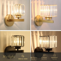 Lampu dinding kristal Amerika sederhana bergaya postmodern untuk ruang tamu, kamar tidur, samping tempat tidur, lorong, dinding latar belakang TV, lampu mewah kreatif.