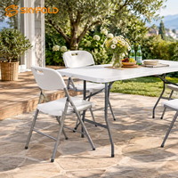 Ensemble table et chaises pliantes en plastique pour fêtes, mariages, banquets, événements, location, repas en plein air, camping, vente en gros au Brésil