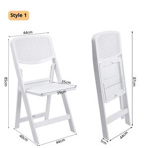 Chaise pliante ergonomique en résine blanche avec dossier en <span class=keywords><strong>arc</strong></span>, rembourrée, pour mariages, fêtes et événements, sièges temporaires - Product Image 4