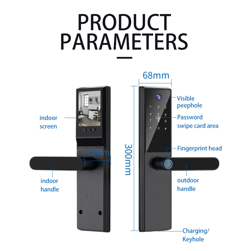 Tuya Digit Fingerprint Wifi Electric Smart Door Lock for Home Security Keys Digital Electronic Handle for Aluminum Wood Door · image 6