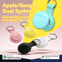 Traceur de clés intelligent AirTag compatible Apple Find My et Google Find Hub, sans abonnement mensuel, suivi mondial avec étui en silicone