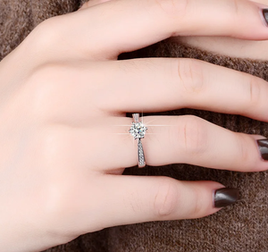 <span class=keywords><strong>GICA</strong></span> GEMA S925 แหวนเงินสเตอร์ลิง 1 กะรัตสุภาพสตรีรอบหกแฉก Moissanite หรูหราหมั้นและเครื่องประดับงานแต่งงานแหวน - Product Image 3