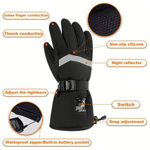 Gants chauffants d'hiver pour moto <span class=keywords><strong>Ski</strong></span> Snowboard Gants en polyester imperméables Doublures Batterie Chaleur <span class=keywords><strong>Ski</strong></span> Gants <span class=keywords><strong>De</strong></span> <span class=keywords><strong>Ski</strong></span> Hiver Warm - Product Image 5