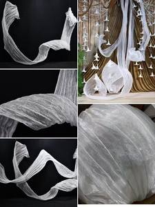 विशाल रेशम का फूल ऑर्गेंजा मेश शादी की पृष्ठभूमि और सजावट के लिए नई आगमन टले चरण पुष्प डिजाइन - Product Image 6