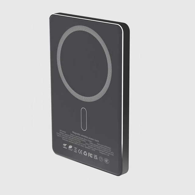W002 Semi State Solid  Power Bank, Ultra-Slim 5,000Mah Magnetic Wireless Charging Ultra Slim 8Mm Magnetic Wireless Power Bank