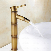 Wayon Cuivre Robinet De Salle De Bains En Laiton Bassin Robinets De Luxe Grand Bambou Eau Chaude Froide Avec Deux Tuyaux Cuisine Jardin Extérieur