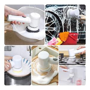 Brosse de nettoyage électrique sans fil avec 5 têtes de brosse remplaçables pour douche électrique à main - Product Image 5