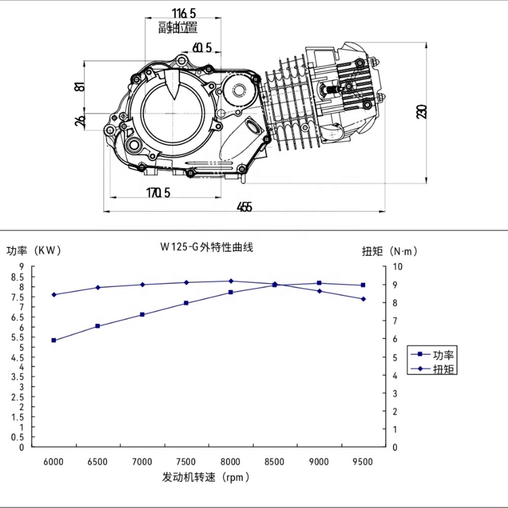 高速125cc W125-G Zongshenオートバイエンジンレーサーと