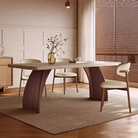 Ensemble de table à manger en bois luxueux et populaire, table à manger carrée 6 places à vendre, ensemble de table à manger design minimaliste et moderne