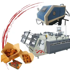 [XUANHAI] ZF-800S piccolo Kraft porta via la macchina per la produzione di scatole di cibo di carta, macchina automatica per il pranzo in cartone