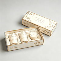 Boîte cadeau en papier personnalisée avec logo en or et argent, impression à chaud, couvercle et base, pour l'emballage de pots de bougies