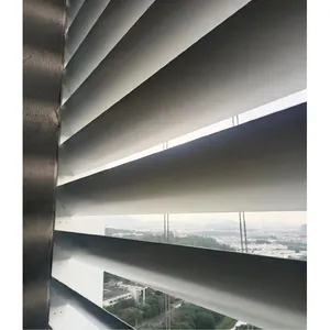 Outdoor Metal Wall Mount Curtain Wall Aluminum Profile Ventilated Facade System Vertical Louvres Window Grille Exterior Wall