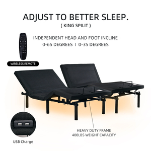 Cama Inteligente Ajustable con Seguimiento del Sueño, Gravedad Cero, Control por Voz y Aplicación, Motor Alemán para Dormitorio u Hotel, Modelo SN01 Ajustable - Product Image 5