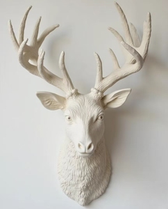 Tête <span class=keywords><strong>de</strong></span> <span class=keywords><strong>cerf</strong></span> <span class=keywords><strong>de</strong></span> simulation réaliste murale personnalisée, sculpture artisanale exquise en résine, décoration <span class=keywords><strong>de</strong></span> la marque XiBiao - Product Image 3