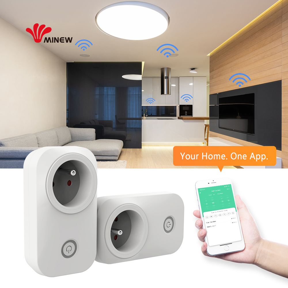 2022 Франция умный дом мини-розетка, Wi-Fi розетка 16A Голосовое управление умные разъемы Совместимость Alexa Google Assistant