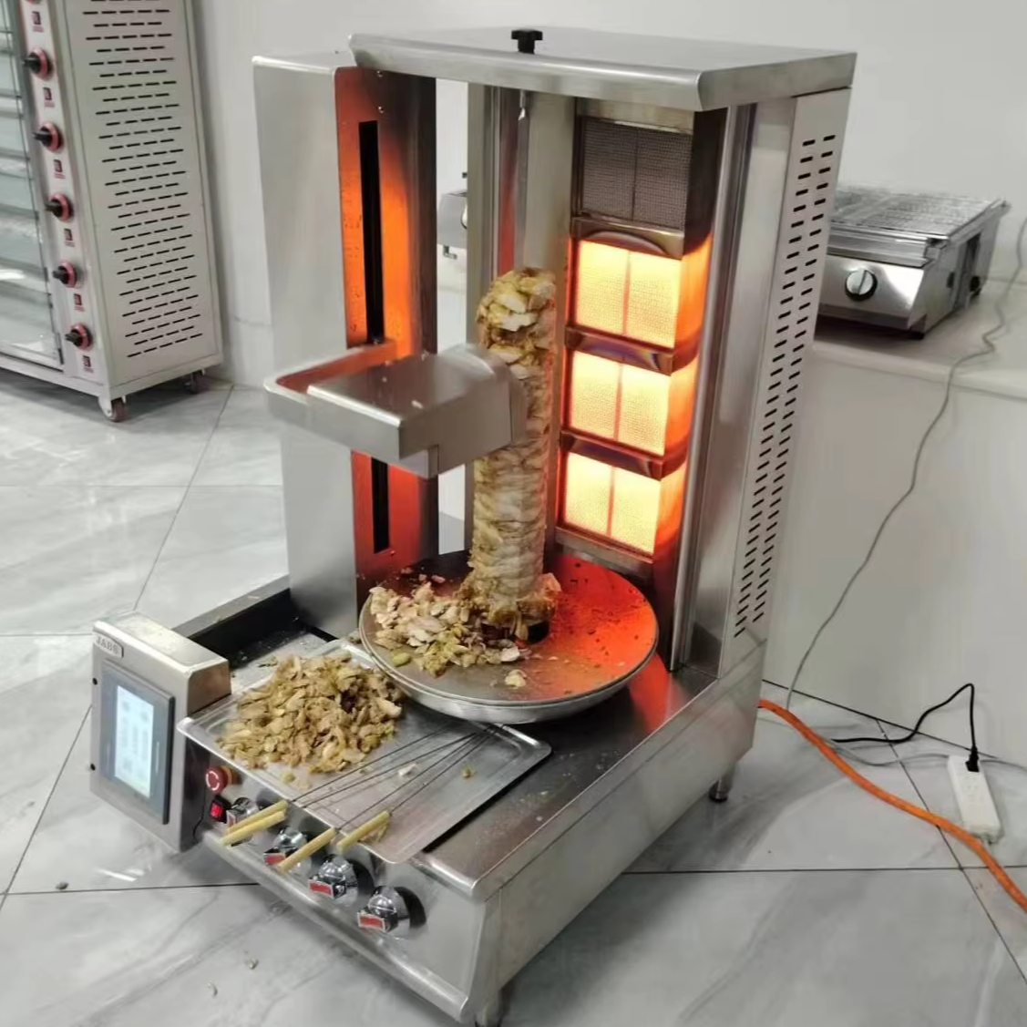 Легкая газовая/электрическая автоматическая машина для резки мяса шаурма для отелей, ресторанов, с функцией резки, мясной промышленности