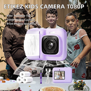 Appareil photo instantané pour enfants, capteur CCD 1080P, zoom optique 6x, impression numérique instantanée, pour garçons et filles de 4 à 10 ans, carte <span class=keywords><strong>SD</strong></span> 32 Go, 3 rouleaux de papier - Product Image 2