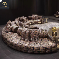 Nouvellement conçu italien luxe rétro peau de léopard canapé incurvé haut de gamme Villa salon décoration canapé