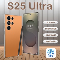 Teléfono Inteligente 5G NFC con Android 12, Snapdragon 8 Gen4 de 10 Núcleos, Pantalla HD de 6.9 Pulgadas, 8GB de RAM, 128GB de ROM, S25 Ultra, Doble SIM, Doble Modo de Espera
