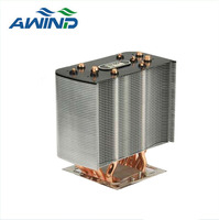 Dissipateur thermique en aluminium anodisé avec boucle de soudage en cuivre, dissipateur thermique à 6 caloducs pressés, refroidisseur de cpu de 500 watts