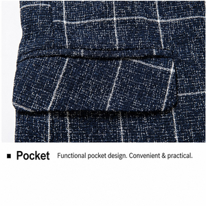 Nouvelle <span class=keywords><strong>Veste</strong></span> de Costume Décontractée à <span class=keywords><strong>Carreaux</strong></span> à Manches Longues pour <span class=keywords><strong>Homme</strong></span> – <span class=keywords><strong>Blazer</strong></span> Tendance en Promotion - Product Image 5
