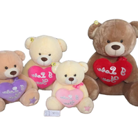 Ours en peluche doux et moelleux « Je t'aime » décoré d'un cœur rouge, adorable jouet en peluche, cadeau romantique pour la Saint-Valentin