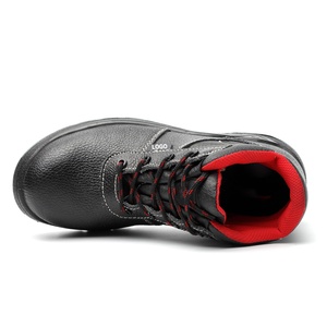 Zapatos de seguridad industriales de alta resistencia <span class=keywords><strong>para</strong></span> hombres <span class=keywords><strong>Botas</strong></span> de trabajo de goma de cuero con punta de acero de corte alto con tapa de trabajo en frío y caliente de PVC resistente - Product Image 5