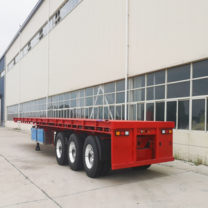 Semi-<span class=keywords><strong>remorque</strong></span> plate durable à vendre directement d'usine avec poutre renforcée et plateforme antidérapante pour la livraison <span class=keywords><strong>de</strong></span> fret logistique - Product Image 2