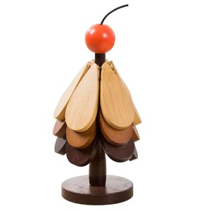 Christmas Tree Shape Wooden <b>Heat</b> Resistant Mat Foldable <b>Coaster</b> Table Ornament For Kitchen Dining Use - Product Image 5