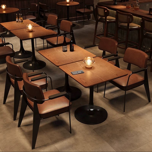 Meubles vintage haut de gamme pour bar et restaurant, ensemble de tables et de chaises pour café, pub, lieu commercial - Product Image 1