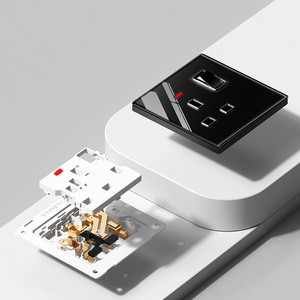 Interruptor de Luz TEP L8 20A de 1 Vía y 2 Posiciones con Cristal Templado para PC, Controlador Eléctrico de Pared con Interruptor Va-et-Vient, Placa de Lujo - Product Image 4