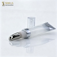 Emballage cosmétique personnalisé pour crème pour les yeux, gloss à lèvres, baume à lèvres en tube métallique de 10 ml et 15 ml avec applicateur en alliage de zinc
