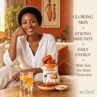 Biyode - Tabletas de Vitamina C 1000mg con Zinc de Marca Privada, Refuerzo Inmunológico, Antioxidante, Suplemento para Adultos, Éxito de Ventas en África