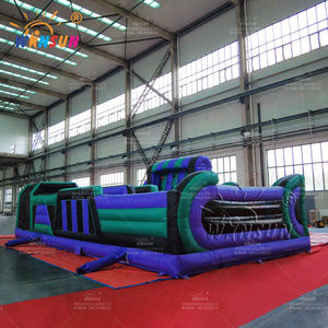 Casa de rebote de desafío de carrera de obstáculos inflable comercial Winsun con material de PVC y fácil instalación a la venta - Product Image 3