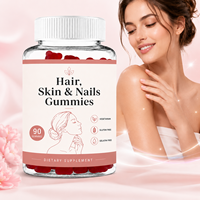 Gummies pour cheveux, peau et ongles à marque privée avec biotine, collagène et vitamines – Complément de beauté végétalien OEM/ODM