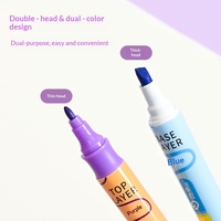 Surligneurs double pointe de style pastel pour étudiants, en plastique, sans mélange de couleurs, encre fine et volumineuse pour journalisation et marquage de notes