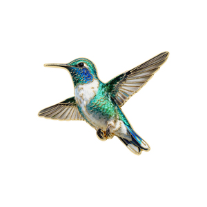 Pin Enamel Grosir Kustom Stok Beragam Warna Lencana Logam Burung Kolibri Set Pin Kerah Burung - Product Image 6