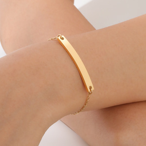 ACEWORKS Various 18K PVD Gold Stainless Steel Charm Bracelets | <b>Engravable</b> Blank Design Laser Customization | Trendy Ball Shape - Product Image 6