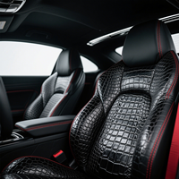 Cuir artificiel PU gaufré crocodile, tissu en velours mercerisé résistant à l'usure pour la modification de l'intérieur automobile